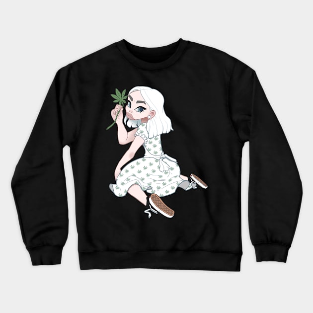 MARY JANE ANNY white Crewneck Sweatshirt by woolflone